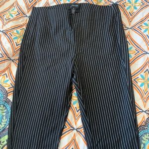 Skinny Black & White Striped Pant